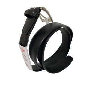 Large (38-40) Nine West Men's New Black Vegan Leather Belt Silvertone Sustainabl
